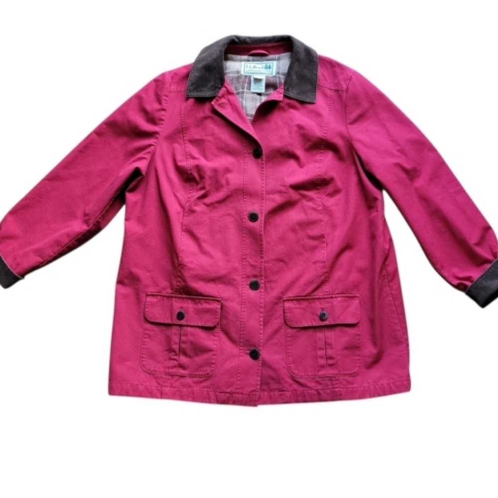 LL Bean Adirondack Chore Barn Utility Jacket Coat Red Brown Wmn 1X